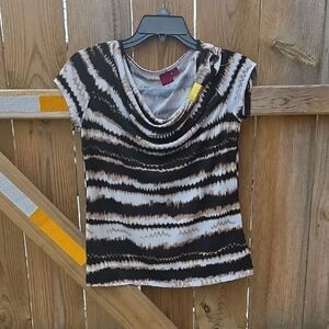 212 Collection Gray and Cream Top